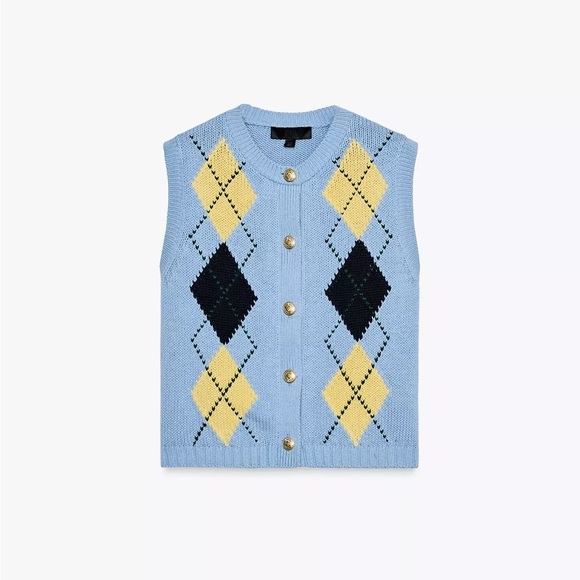 ZARA LIGHT BLUE KNIT SWEATER SIZE LARGE - Picture 4 of 13